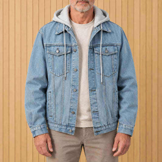 HOODED DENIM JACKET
