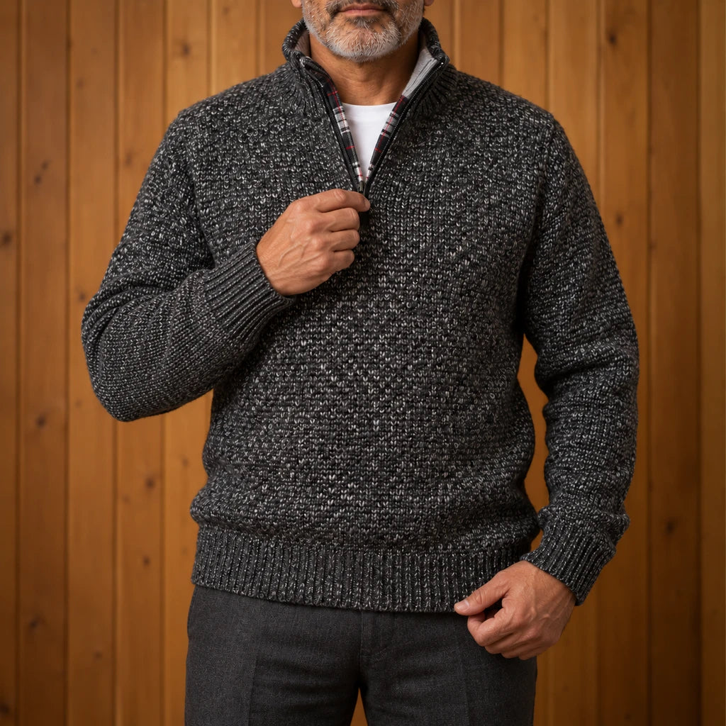 HALF-ZIP KNIT SWEATER