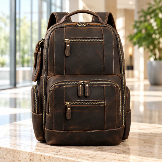 COWHIDE TRAVEL BACKPACK