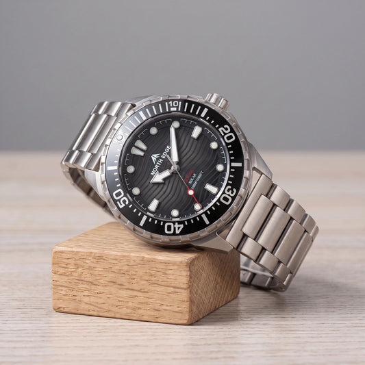 WAVE DIAL DIVER WATCH Black Steel