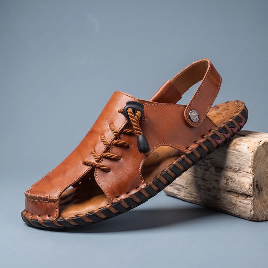 HAND SEWN LEATHER SANDALS Brown