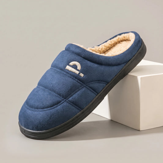 COZY QUILTED SLIPPERS Navy Blue