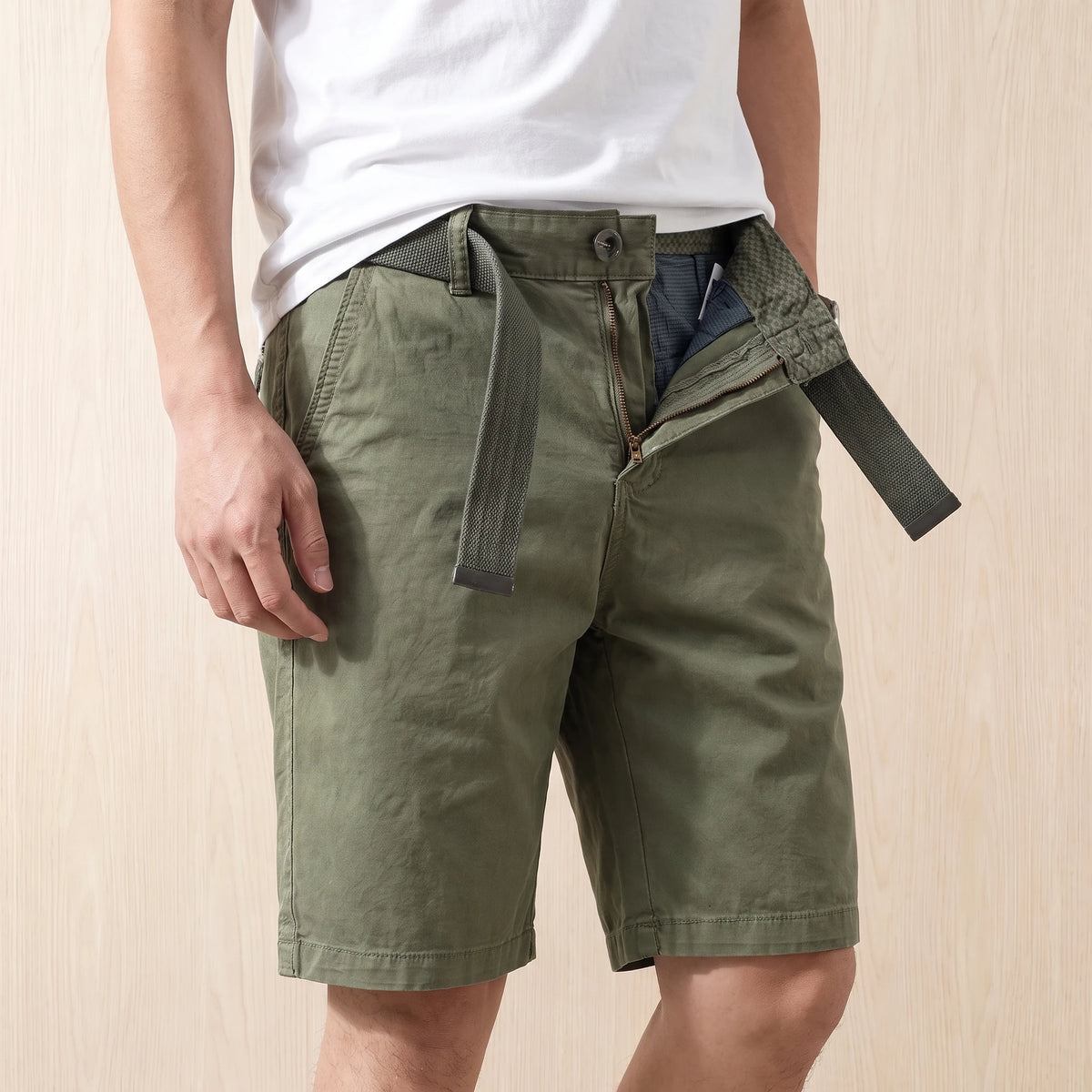 COTTON CHINO SHORTS worn