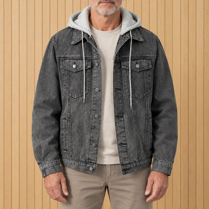 HOODED DENIM JACKET