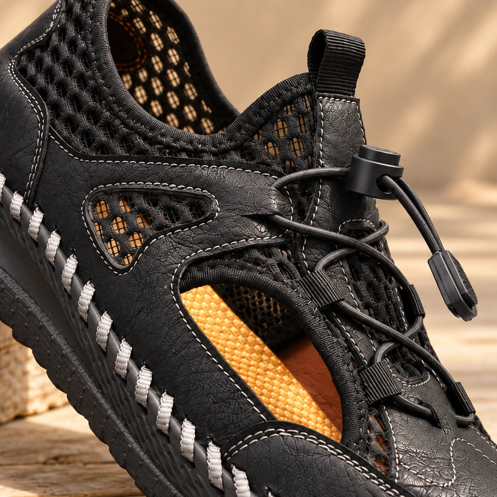 STITCHED EDGE SANDALS