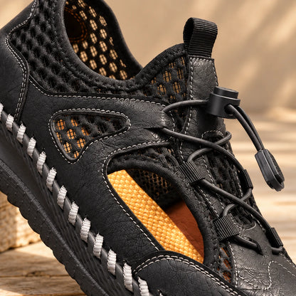 STITCHED EDGE SANDALS