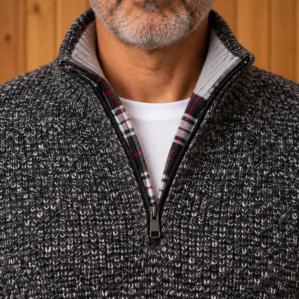 HALF-ZIP KNIT SWEATER