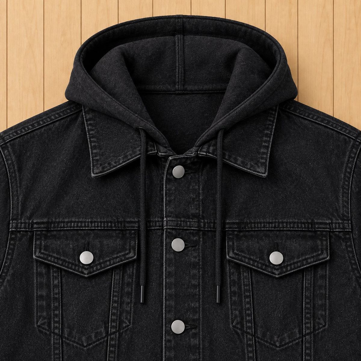 HOODED DENIM JACKET