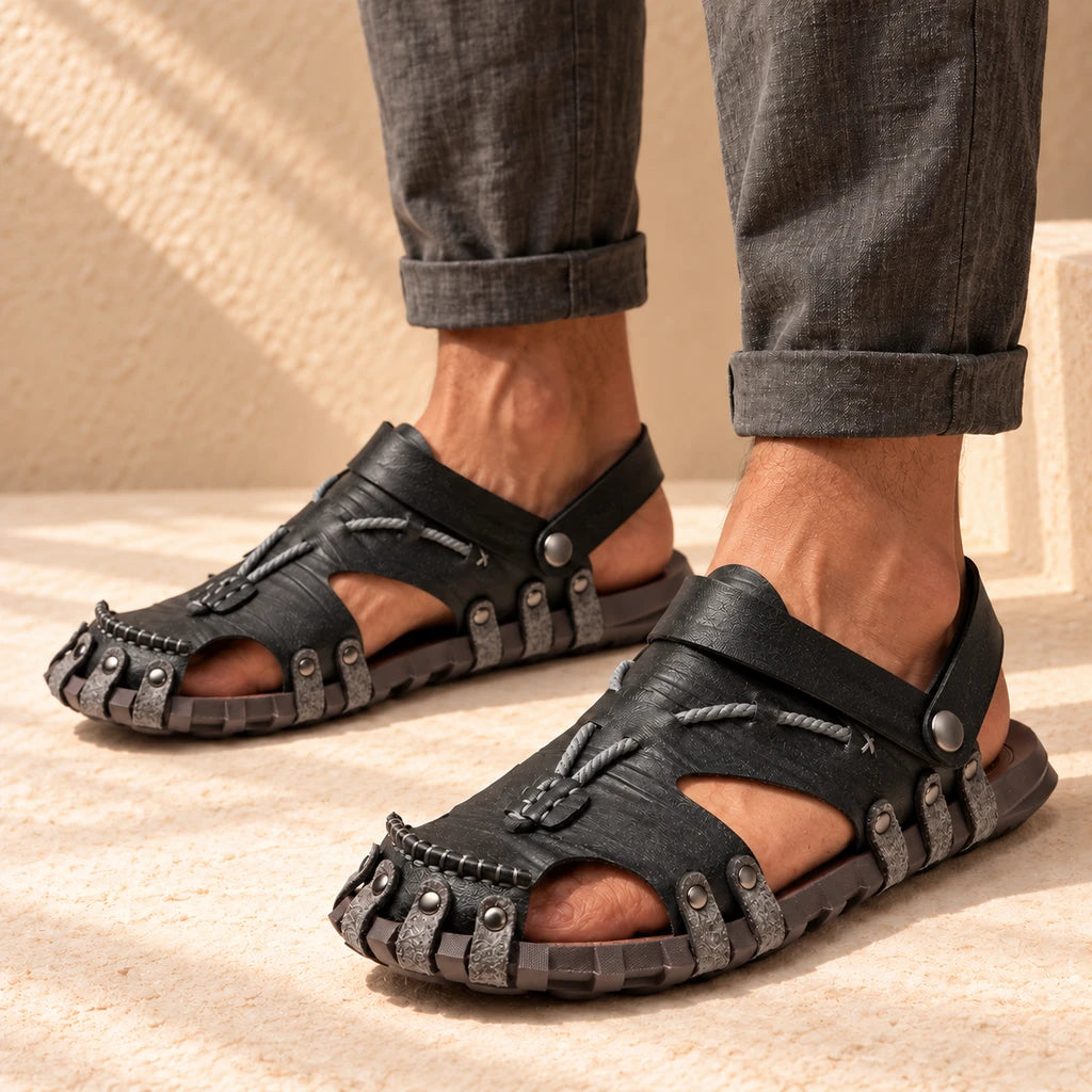 TASSEL TRIM SANDALS