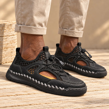 STITCHED EDGE SANDALS