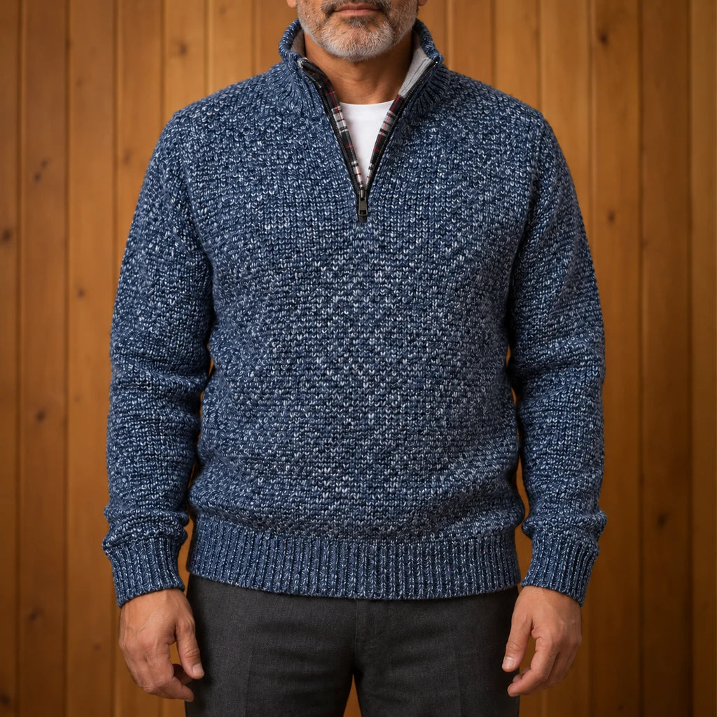 HALF-ZIP KNIT SWEATER