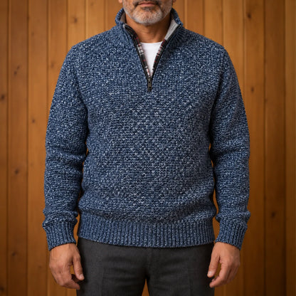 HALF-ZIP KNIT SWEATER