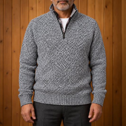 HALF-ZIP KNIT SWEATER