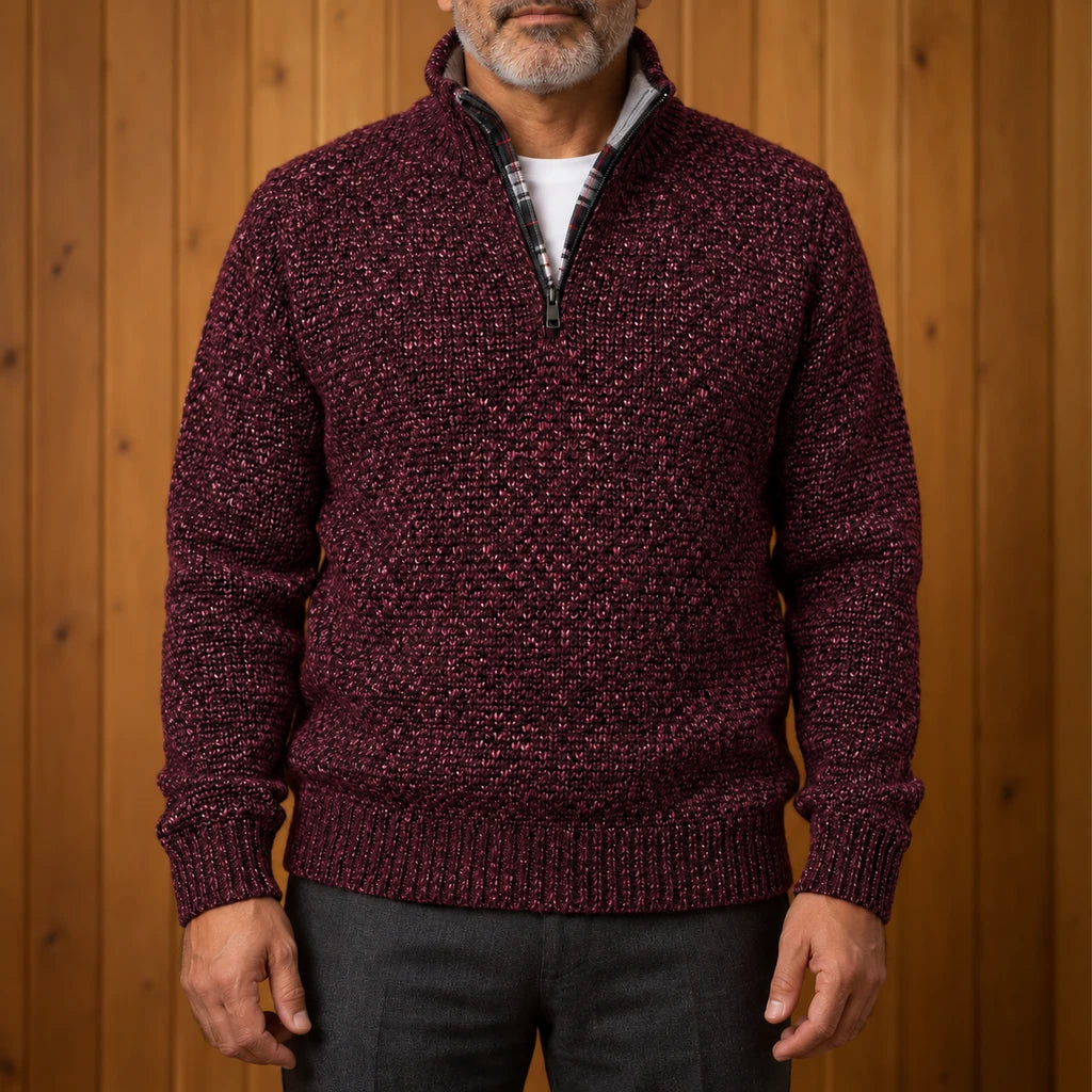 HALF-ZIP KNIT SWEATER