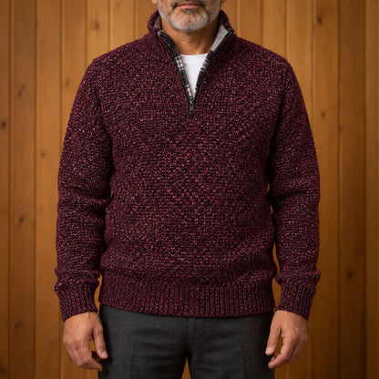 HALF-ZIP KNIT SWEATER