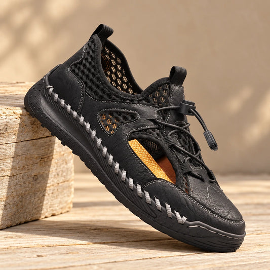 STITCHED EDGE SANDALS