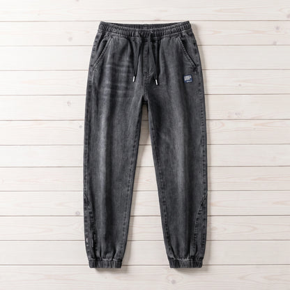 FADED DENIM JOGGERS Black