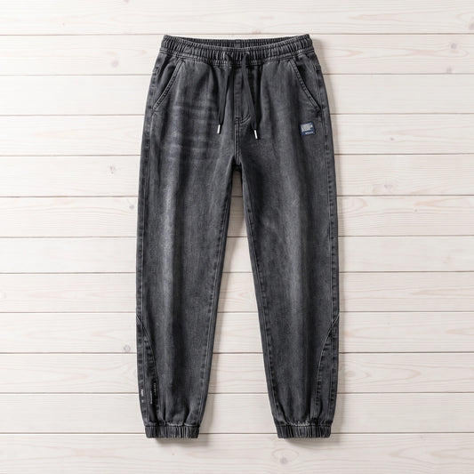 FADED DENIM JOGGERS Black