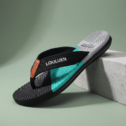 COLOUR BLOCK FLIP FLOPS Black