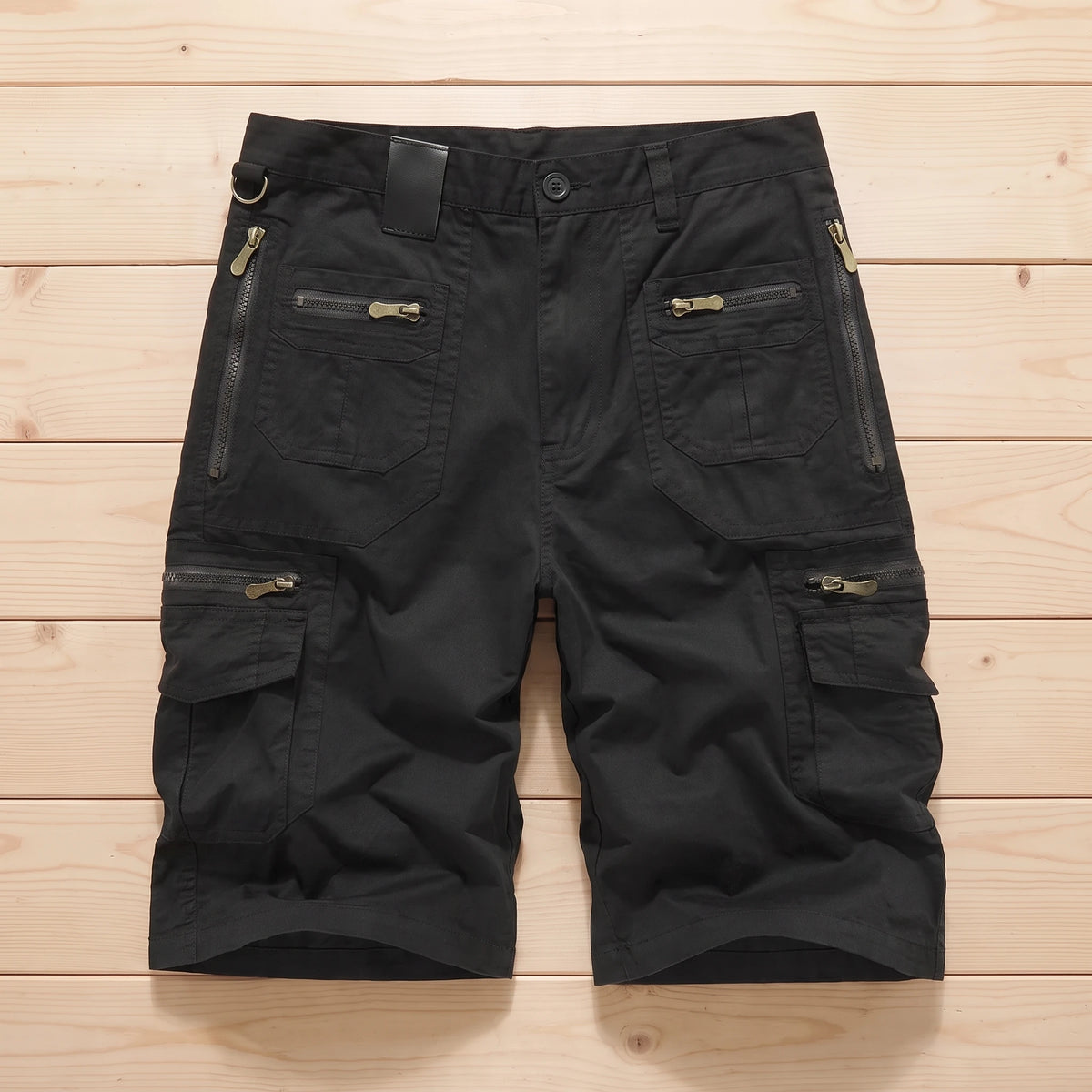MULTI POCKET CARGO SHORTS Black