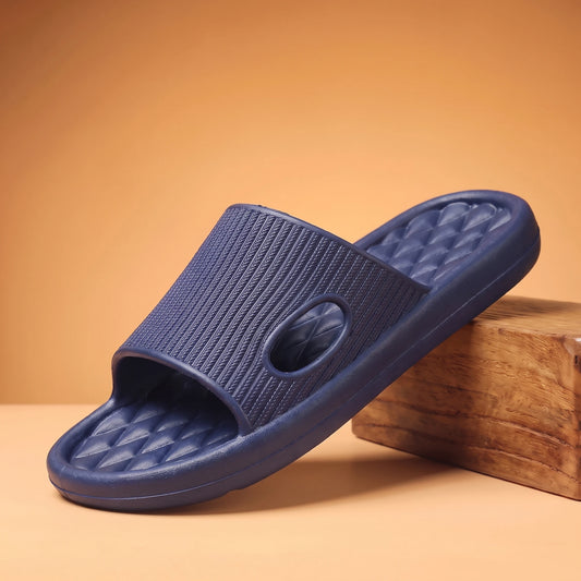 RIBBED COMFORT SLIDES Blue