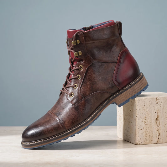 LUGGED SOLE ANKLE BOOTS Brown