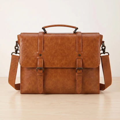 BUCKLE FLAP MESSENGER BAG Brown