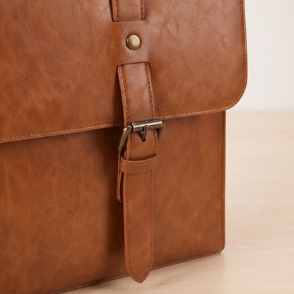 BUCKLE FLAP MESSENGER BAG buckle close-up