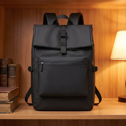 BUCKLE ROLL TOP BACKPACK Black