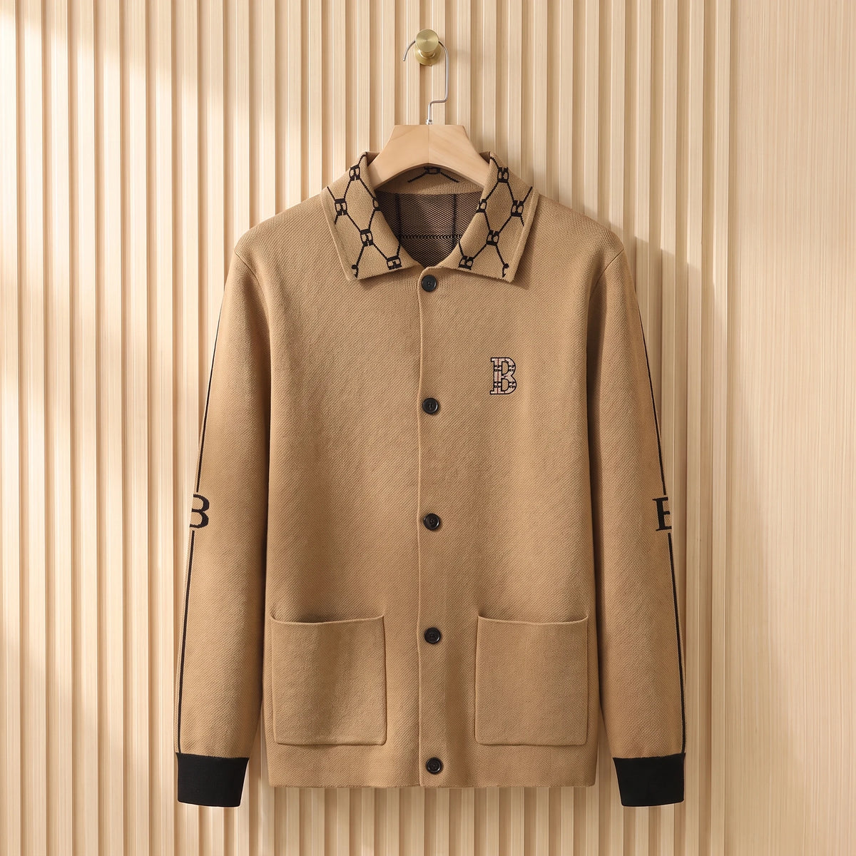 COLLARED KNIT CARDIGAN Coffee
