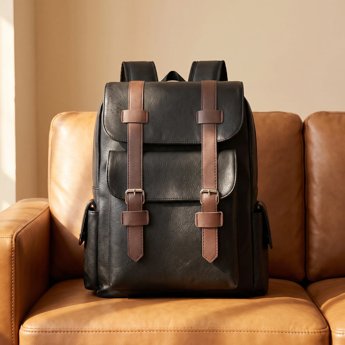DOUBLE BUCKLE BACKPACK Black
