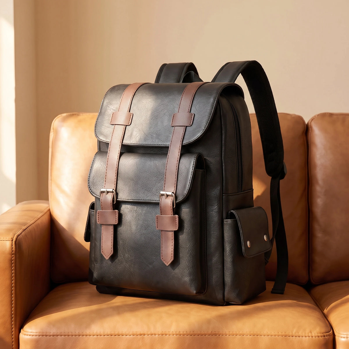 DOUBLE BUCKLE BACKPACK side view