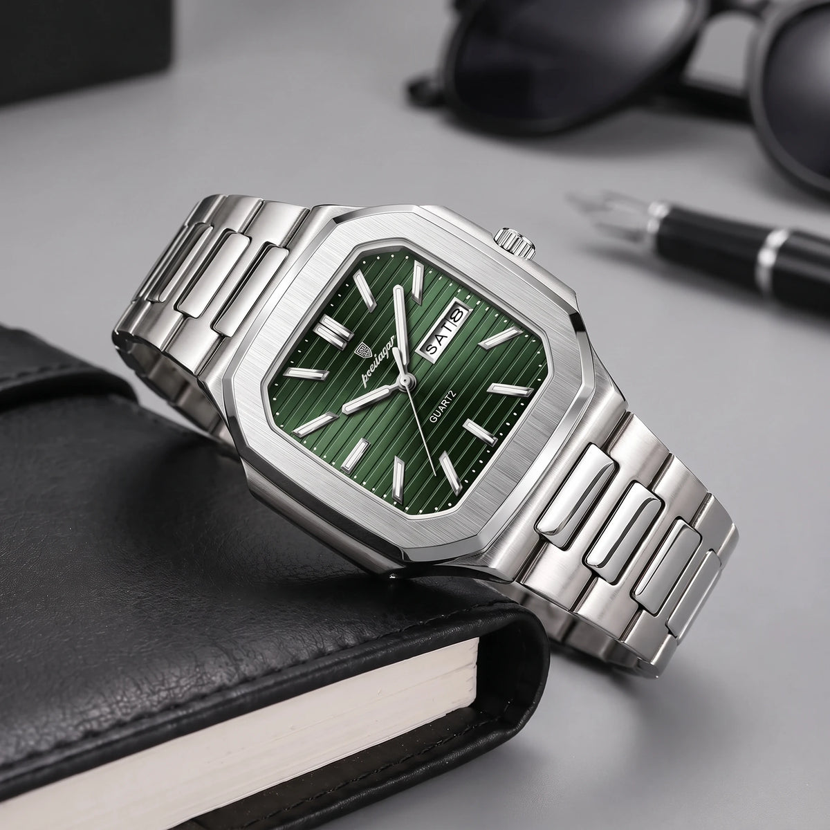 SQUARE STEEL WATCH Green