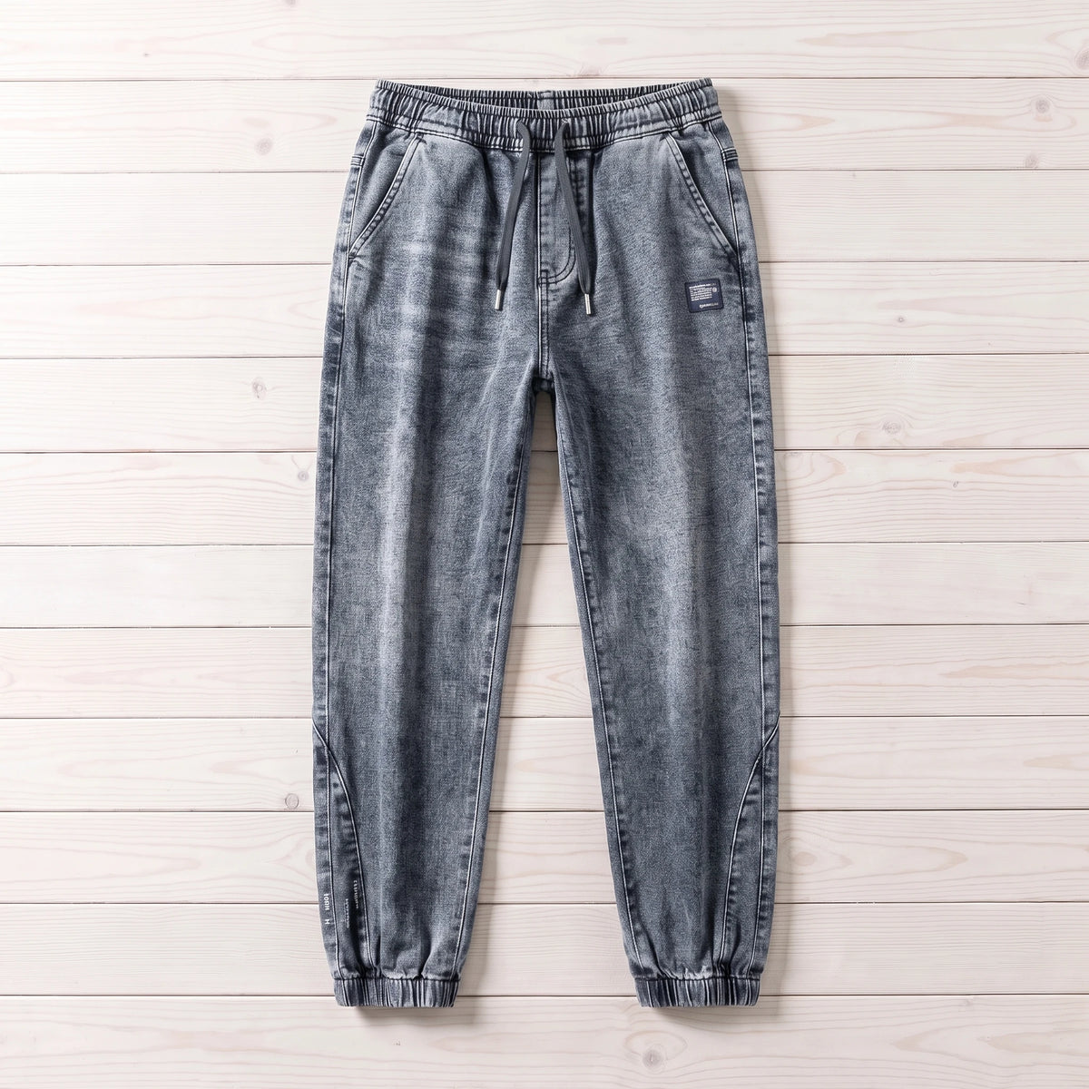 FADED DENIM JOGGERS Grey