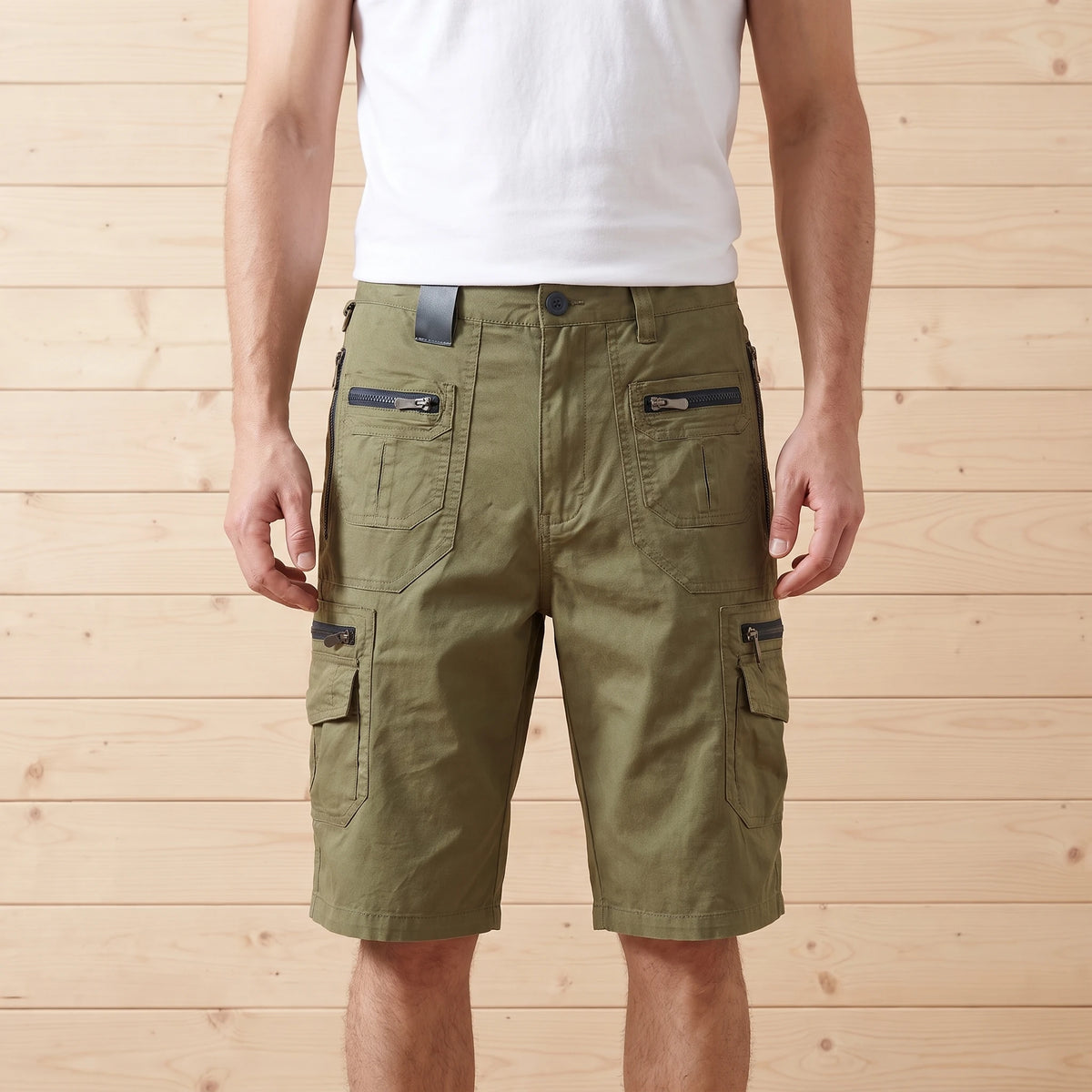 MULTI POCKET CARGO SHORTS worn