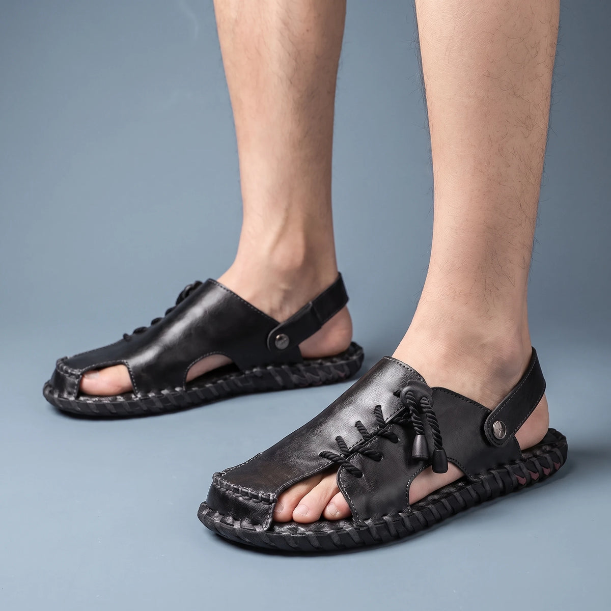 HAND SEWN LEATHER SANDALS worn
