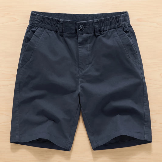 ELASTIC WAIST CHINO SHORTS Navy Blue