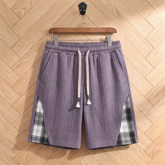 JACQUARD KNIT SHORTS Purple