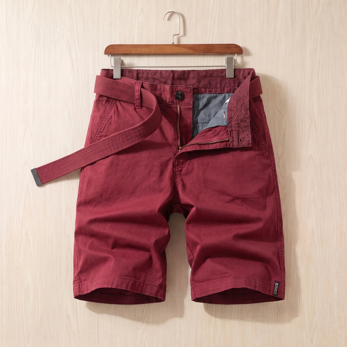 COTTON CHINO SHORTS Red