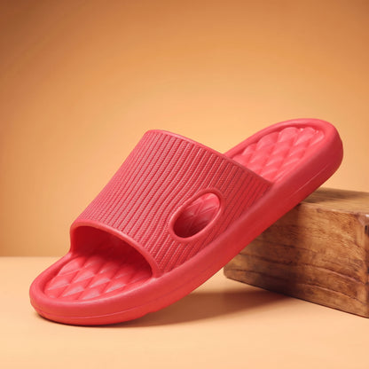 RIBBED COMFORT SLIDES Red