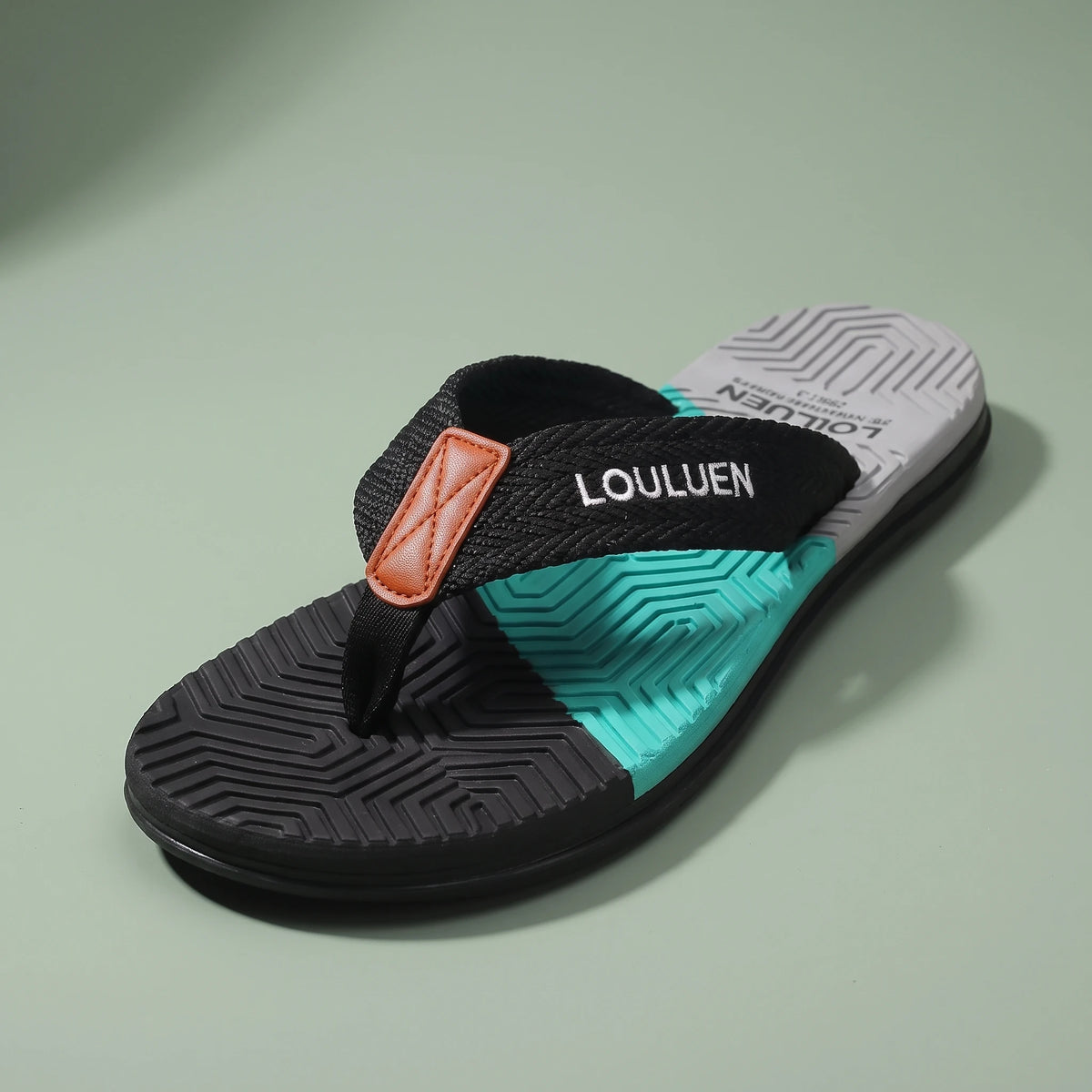 COLOUR BLOCK FLIP FLOPS sole and strap close-up