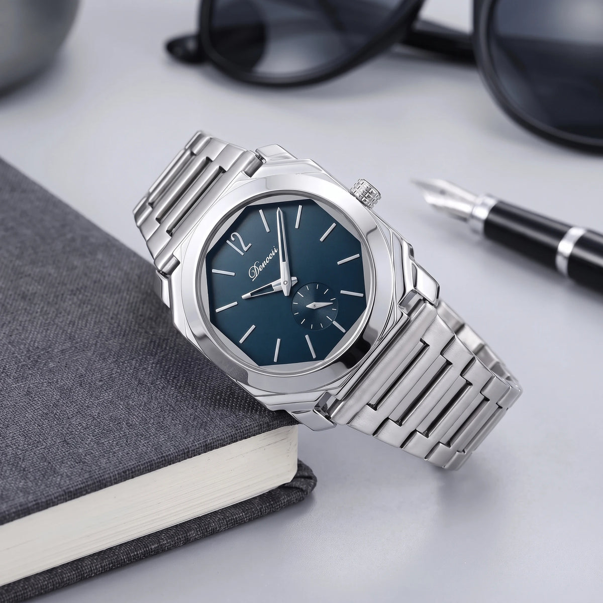 OCTAGON STEEL WATCH Silver Blue