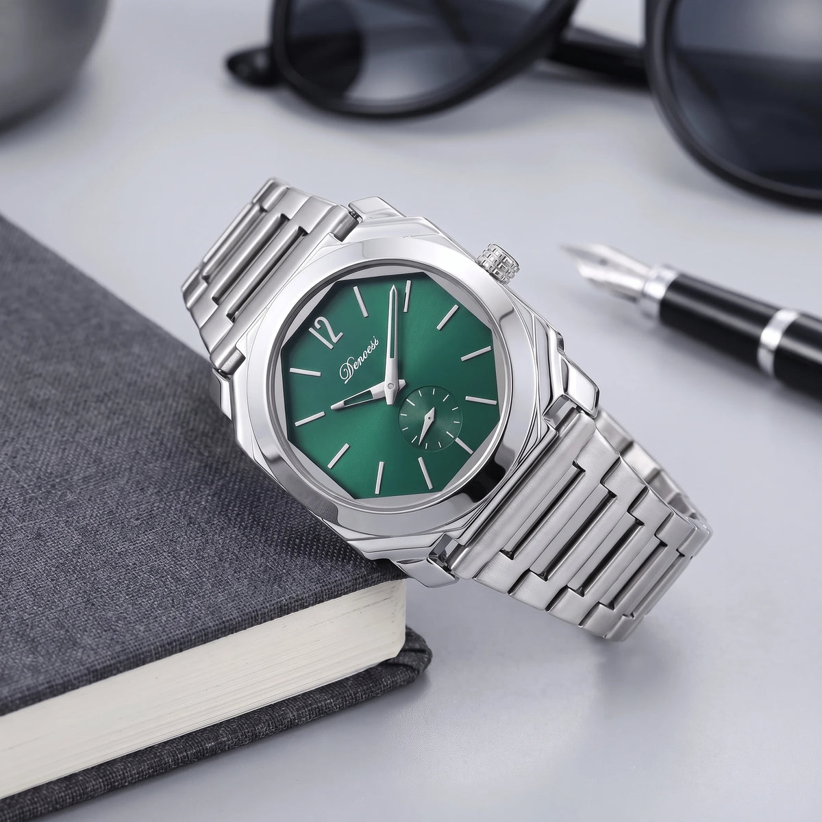 OCTAGON STEEL WATCH Silver Green