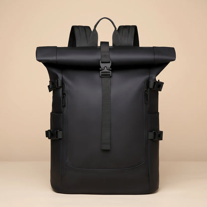 STRAP ROLL TOP BACKPACK Black