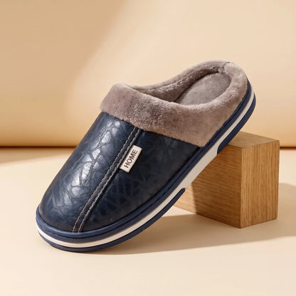 WARM FLEECE SLIPPERS Navy Blue