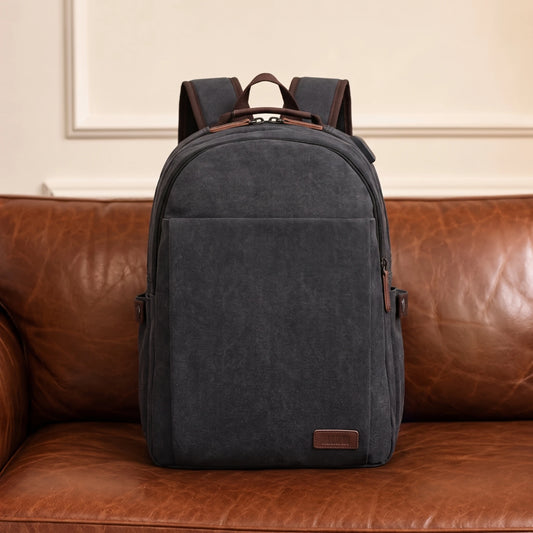 WASHED CANVAS BACKPACK Black