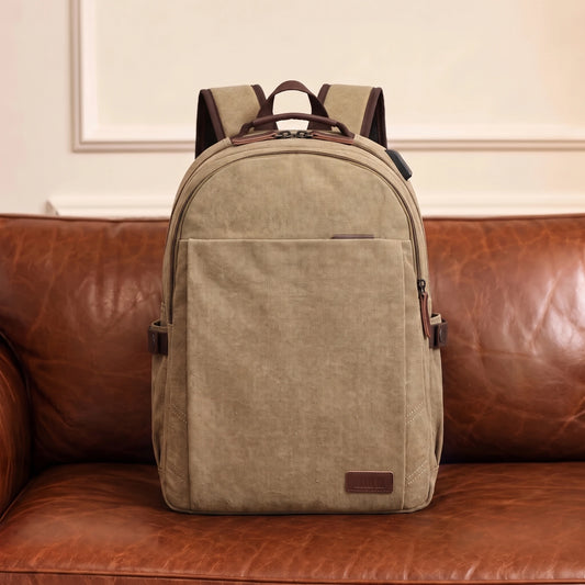 WASHED CANVAS BACKPACK Khaki